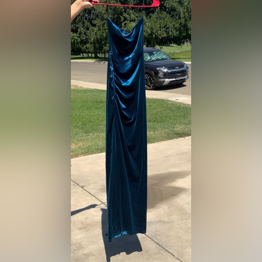 Blue Velvet Dress
